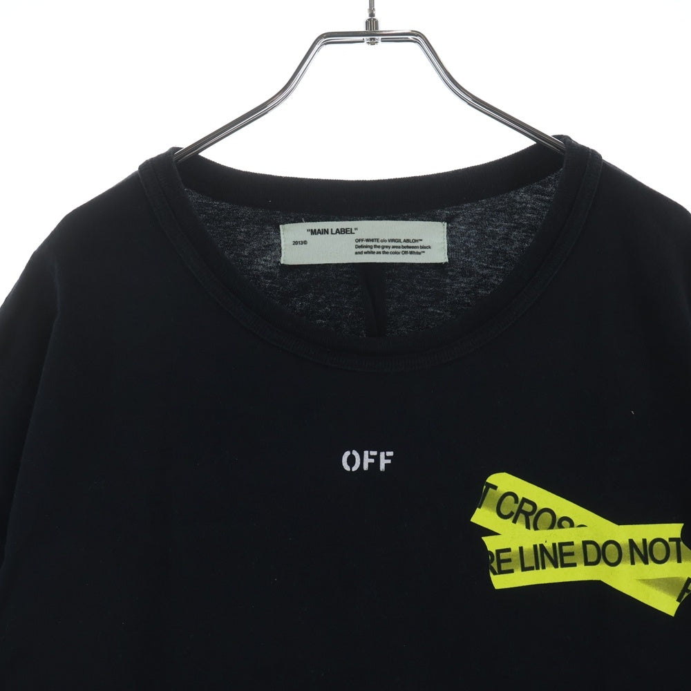 OFF-WHITE(オフホワイト) 18SS FIRE TAPE バックファイヤー テープ 半袖Tシャツ ブラック OMAA027S18185006