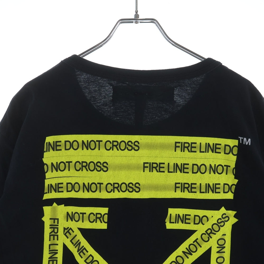 OFF-WHITE(オフホワイト) 18SS FIRE TAPE バックファイヤー テープ 半袖Tシャツ ブラック OMAA027S18185006