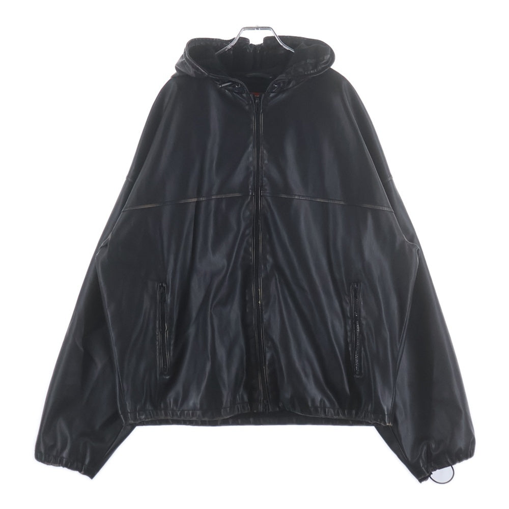 DIESEL(ディーゼル) J-ANTIL フェイクレザーブルゾン フーディージップアップジャケット ブラック A17277-J