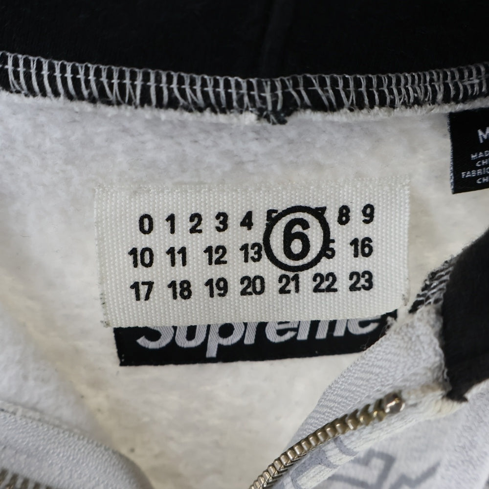 SUPREME(シュプリーム) 24SS ×MM6 Masion Margiela Zip Up Hooded Sweatshirt エムエムシックスメゾンマルジェラ ジップアップ スウェットパーカー グレー