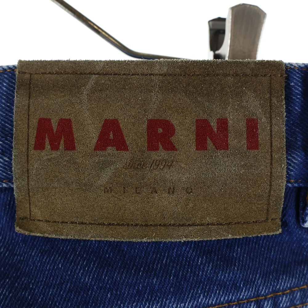 MARNI(マルニ) Mohair Panels Jeans モヘアパッチ デニムパンツ パッチワークストレートデニムパンツ PUJU0021LX