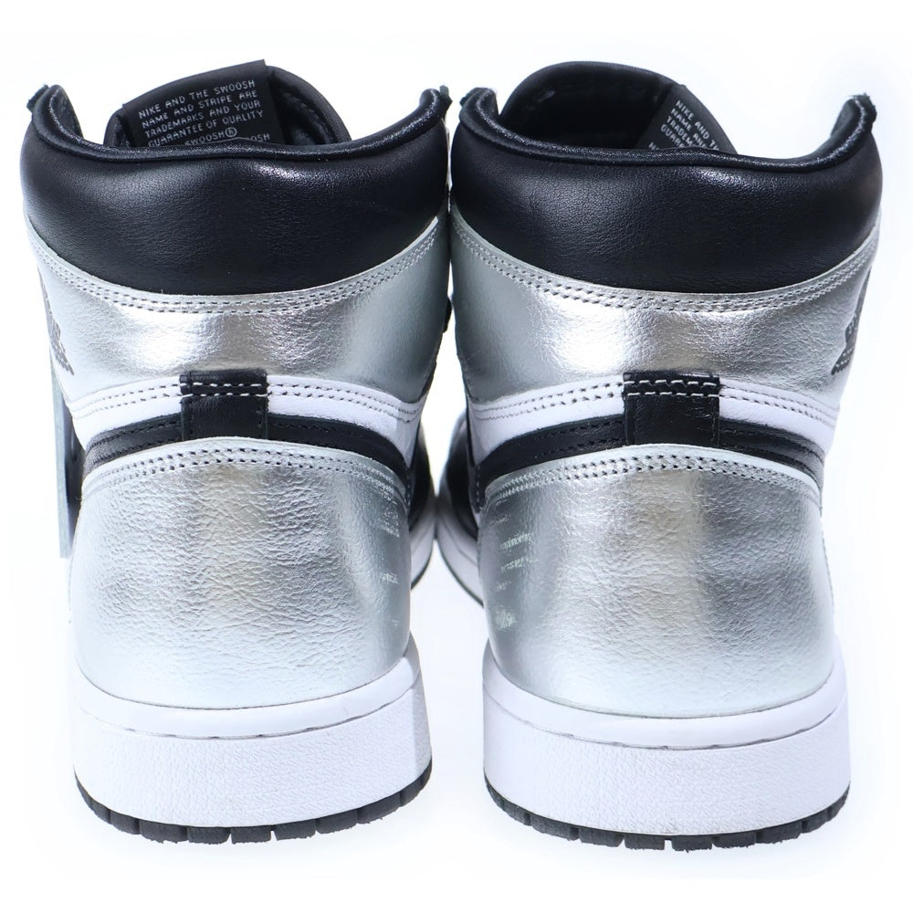 NIKE(ナイキ) WMNS AIR JORDAN 1 HIGH OG METALLIC SILVER 2021 CD0461-001 ウィメンズ エアジョーダン 1 メタリックシルバー ハイカットスニーカー US10.5/27.5cm レディース