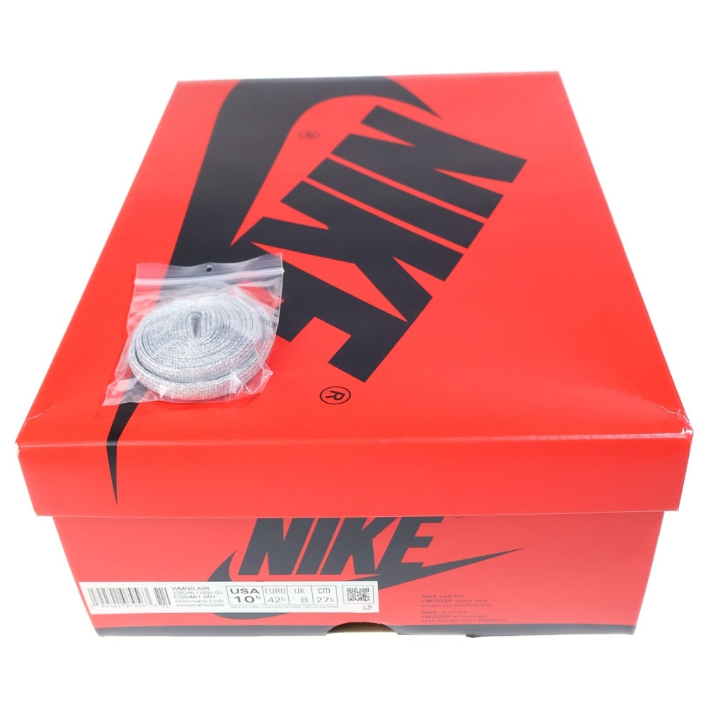 NIKE(ナイキ) WMNS AIR JORDAN 1 HIGH OG METALLIC SILVER 2021 CD0461-001 ウィメンズ エアジョーダン 1 メタリックシルバー ハイカットスニーカー US10.5/27.5cm レディース
