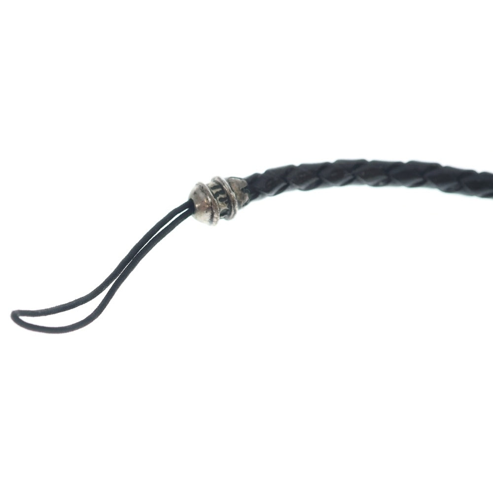 CHROME HEARTS(クロムハーツ) PHNSTRP TINY CH CROSS フォンストラップ タイニーCHクロス 携帯ストラップ レザー ブラック/シルバー