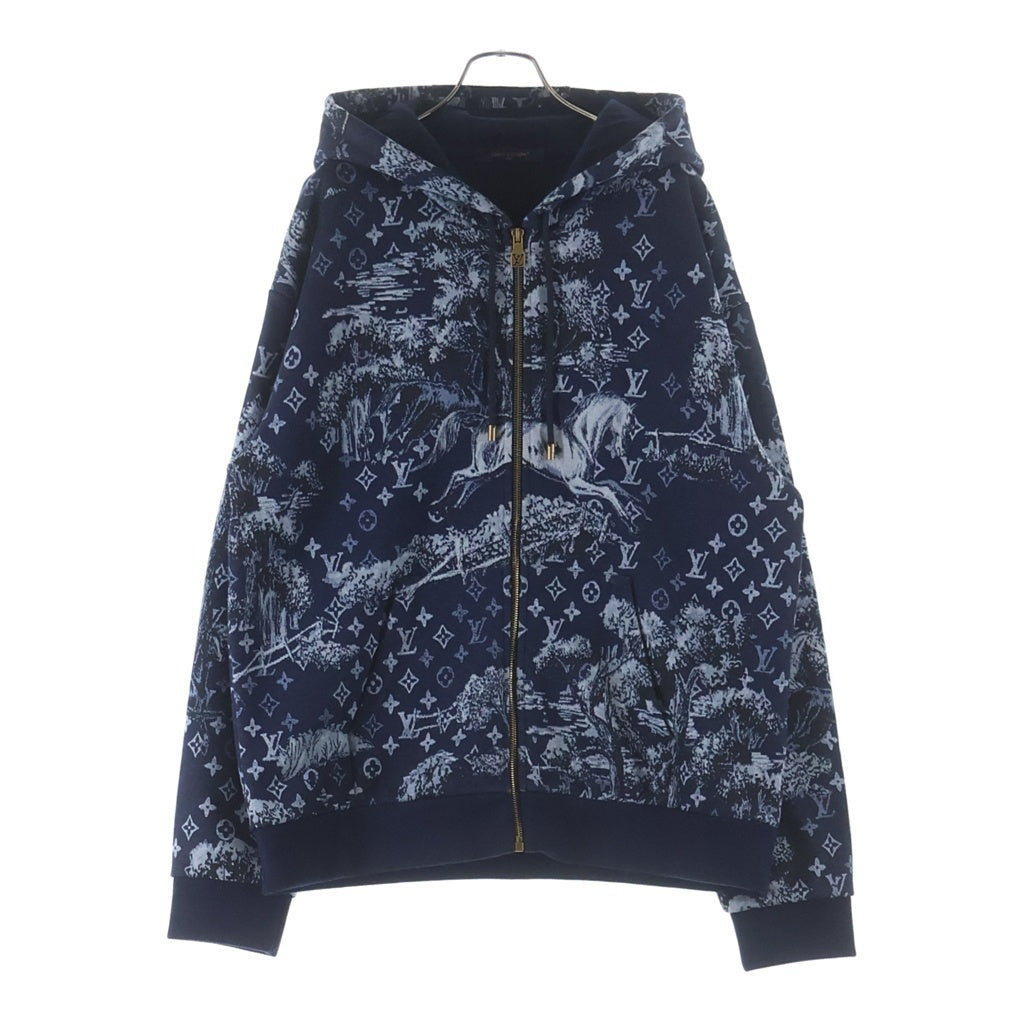 【値下げ】新品同様 ルイヴィトン ワッペン付きスウェット 紺 XXL LOUIS VUITTON(ルイヴィトン) 26SS 新年限定 モノグラム ジャカード