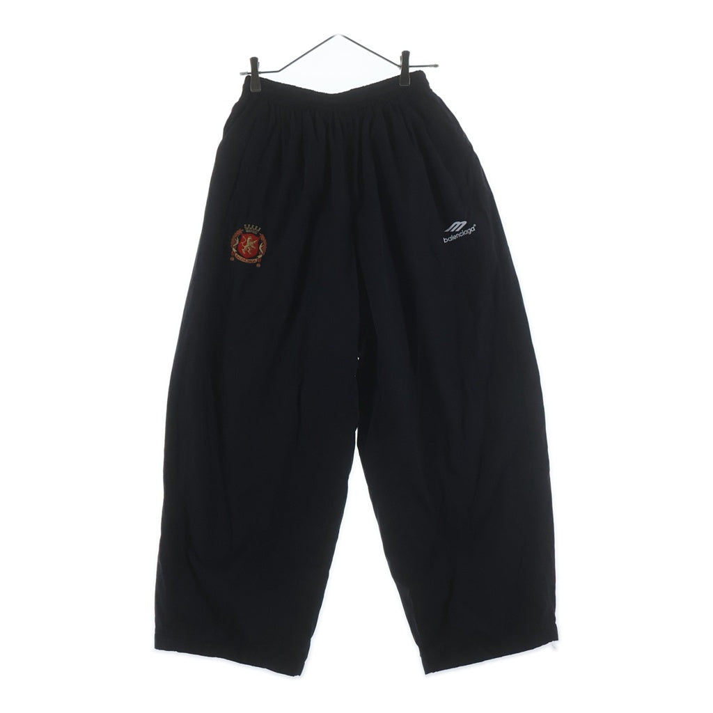 BALENCIAGA(バレンシアガ) 24SS PARIS SOCCER TRACKSUIT ナイロンオーバーサイズロングパンツ ブラック 780874 TPQ38