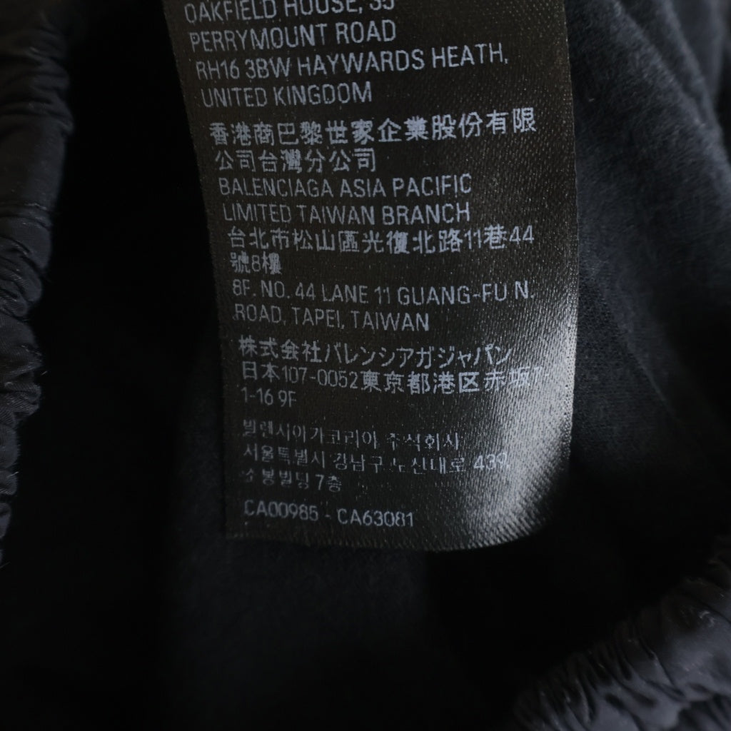 BALENCIAGA(バレンシアガ) 24SS PARIS SOCCER TRACKSUIT ナイロンオーバーサイズロングパンツ ブラック 780874 TPQ38