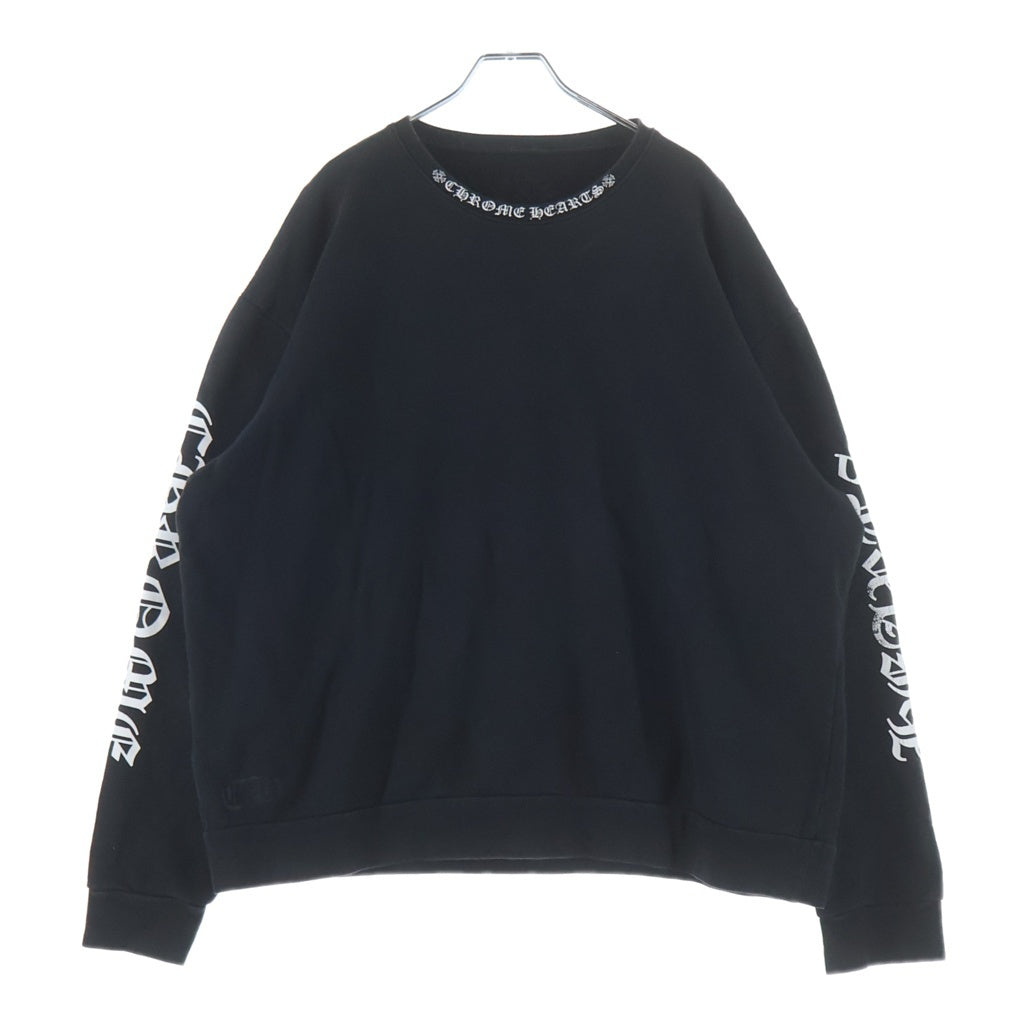 CHROME HEARTS(クロムハーツ) SWTSHRT PLVR ネックロゴ クルーネックスウェットトレーナー ブラック