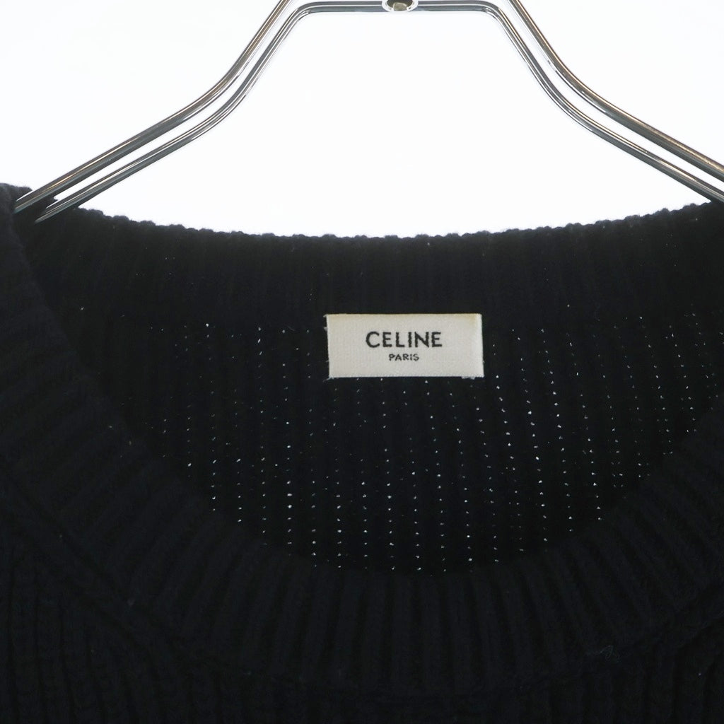 CELINE(セリーヌ) 21AW イタリア製 フロントロゴワッペン オーバーサイズ ニット セーター ブラック 2A19R423P