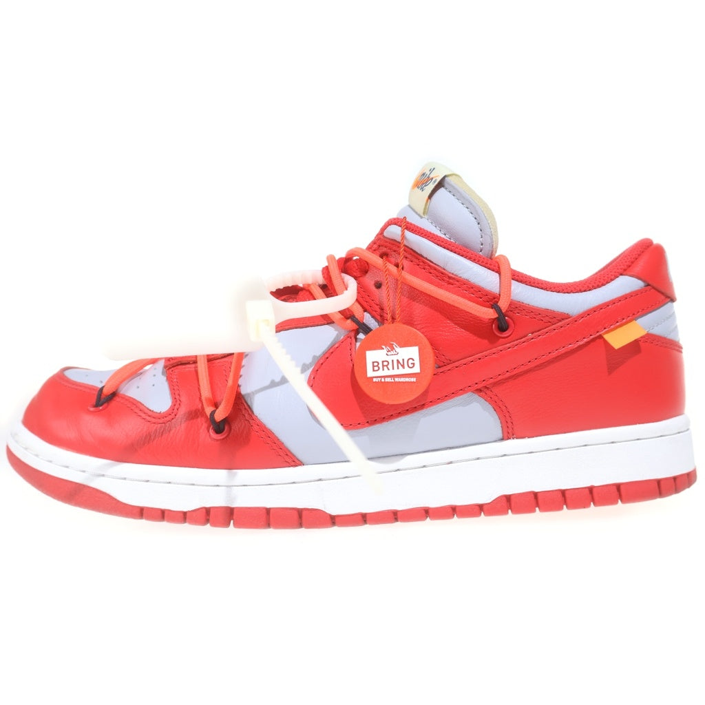NIKE(ナイキ) ×OFF-WHITE DUNK LOW LTHR CT0856-600 オフホワイト ダンク ローカットスニーカー US9.5/27.5cm レッド/グレー