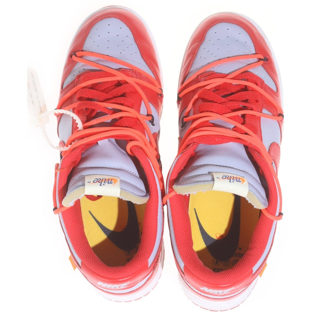 NIKE(ナイキ) ×OFF-WHITE DUNK LOW LTHR CT0856-600 オフホワイト ダンク ローカットスニーカー US9.5/27.5cm レッド/グレー