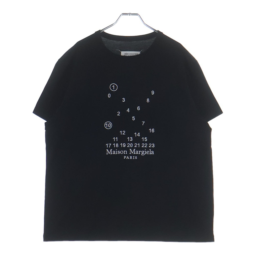 Maison Martin Margiela(メゾンマルタンマルジェラ) 23SS T-Shirt ロゴ刺繍 半袖Tシャツ ブラック S50GC0684 S22816