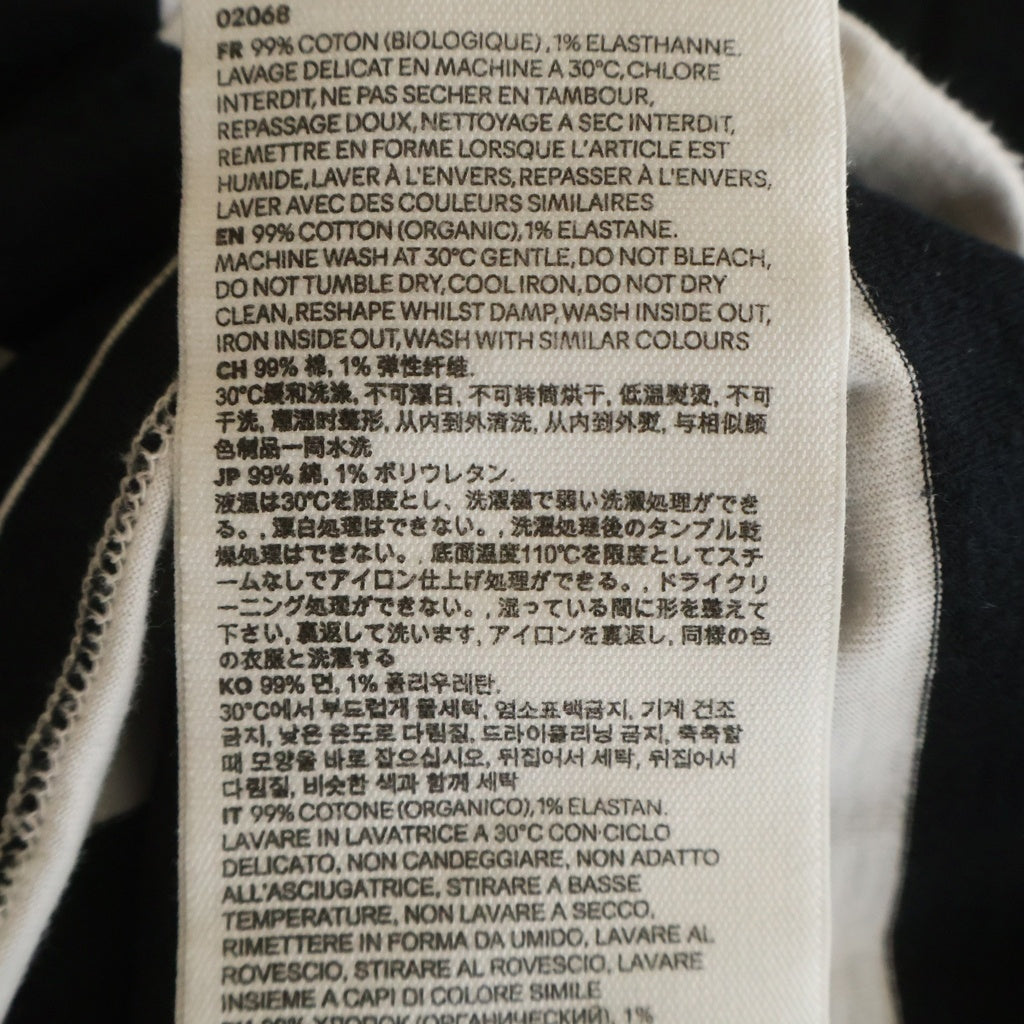 ami paris(アミパリス) ボーダー Tシャツ オーガニックコットンジャージー ブラック UTS038.JE0069 レディース