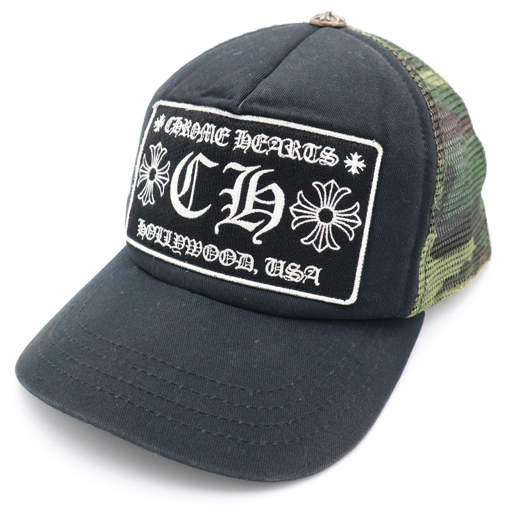 CHROME HEARTS(クロムハーツ) CH PATCH CHパッチ 迷彩 トラッカーメッシュキャップ ブラック/グリーン