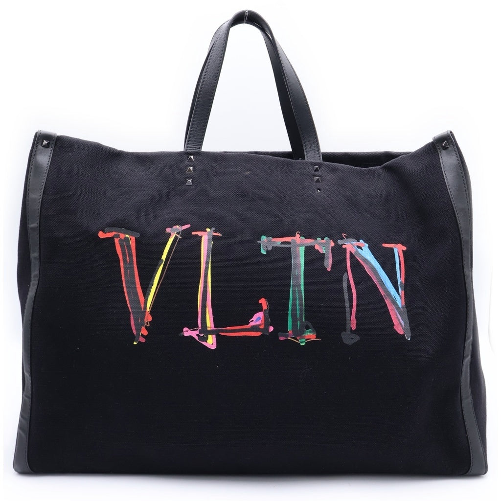 VALENTINO(ヴァレンティノ) ロゴ ロックスタッズ キャンバス トート