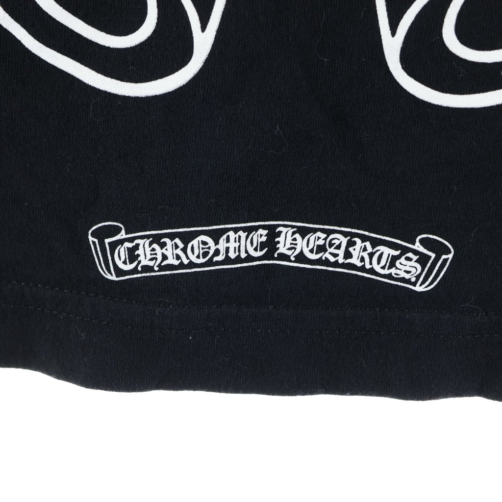 CHROME HEARTS(クロムハーツ) FLRL CRS HORSESHOE L/S フローラルクロス ホースシュー 長袖Tシャツ ブラック