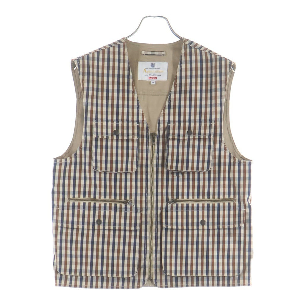 SUPREME(シュプリーム) 16AW ×Aquascutum Club Check Water Proof Utility Vest アクアスキュータム クラブチェック柄 防水ユーティリティベスト ベージュ
