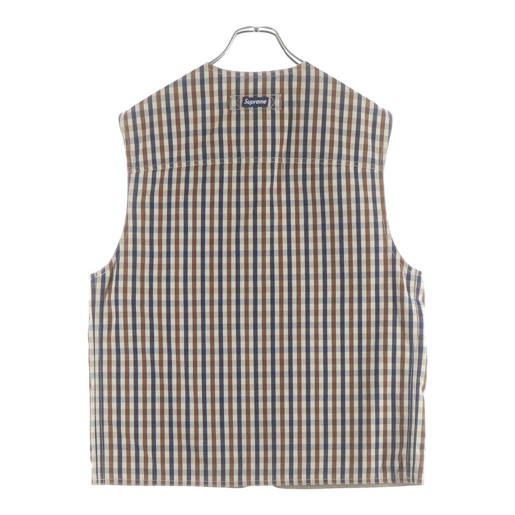 SUPREME(シュプリーム) 16AW ×Aquascutum Club Check Water Proof Utility Vest アクアスキュータム クラブチェック柄 防水ユーティリティベスト ベージュ