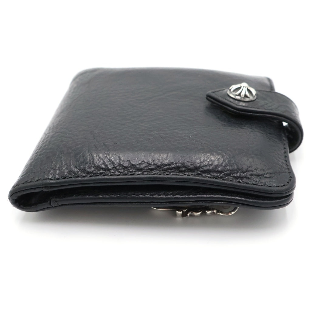 CHROME HEARTS(クロムハーツ) SQ BTN BILL スクエア ボタンビル タガージップ フラップボタンレザーウォレット 財布 ブラック