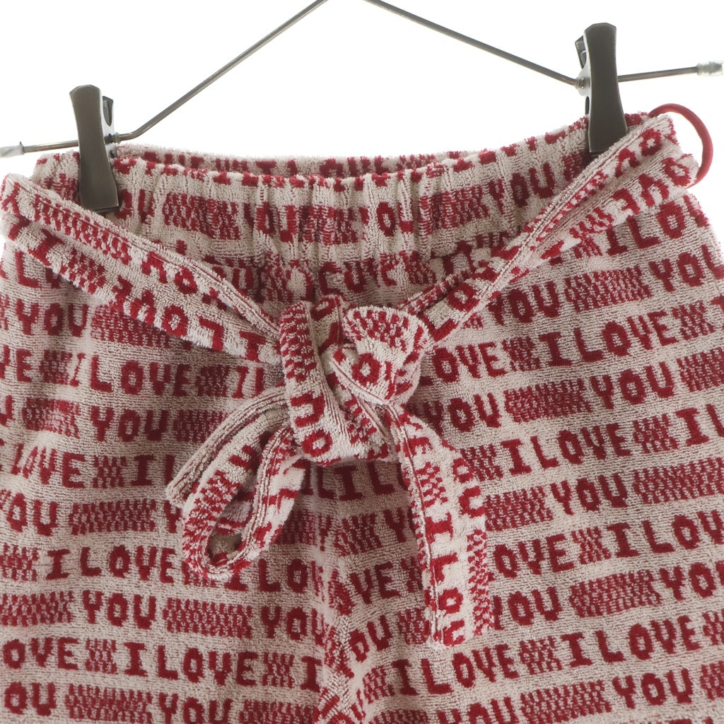 STELLA McCARTNEY(ステラマッカートニー) 23SS I LOVE YOUパイルミニショーツ レディース ホワイト/レッド 6J0155