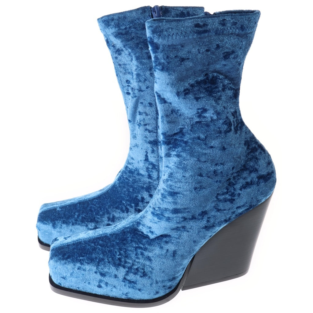 STELLA McCARTNEY(ステラマッカートニー) ベロアトゥスクエアヒール ブルー レディース