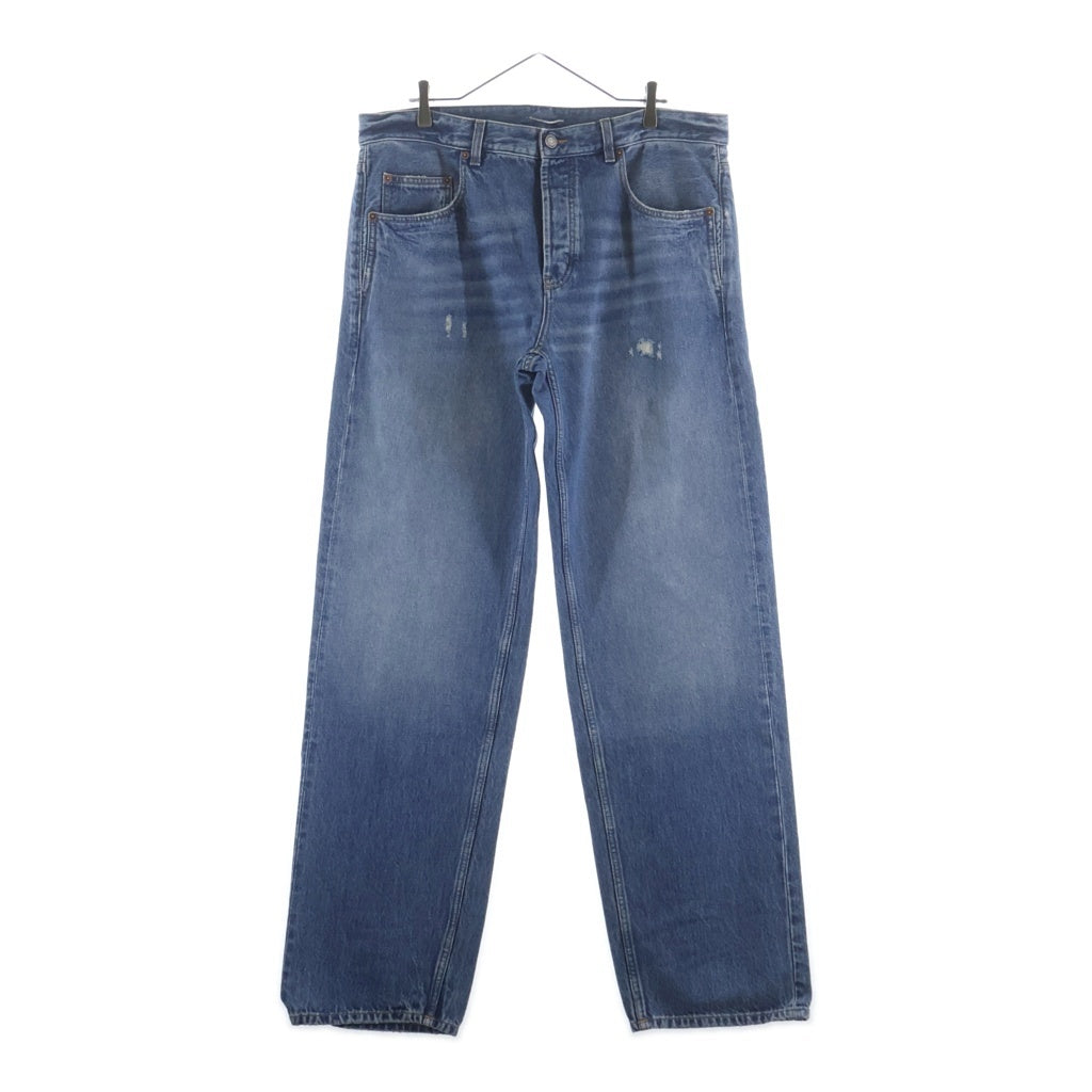 SAINT LAURENT PARIS(サンローランパリ) 23SS ダメージ加工 ボタンフライ 5ポケット デニムパンツ ジーンズ インディゴブルー 757276 Y04PH