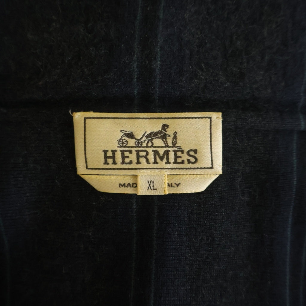 HERMES(エルメス) ナイロンポリエステルベスト 裏地カシミヤ ブラック