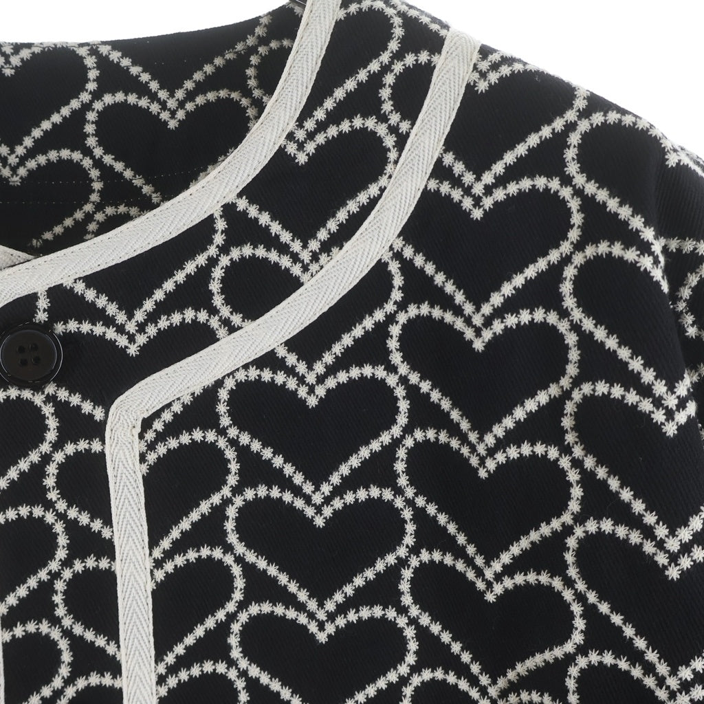 NO BRAND(ノーブランド) 【CLOT×Emotionally Unavailable クロット×エモーショナリー アンアベイラブル】23SS BASEBALL SHIRT ハート総柄 ベースボール半袖Tシャツ CL-S23-0000-139
