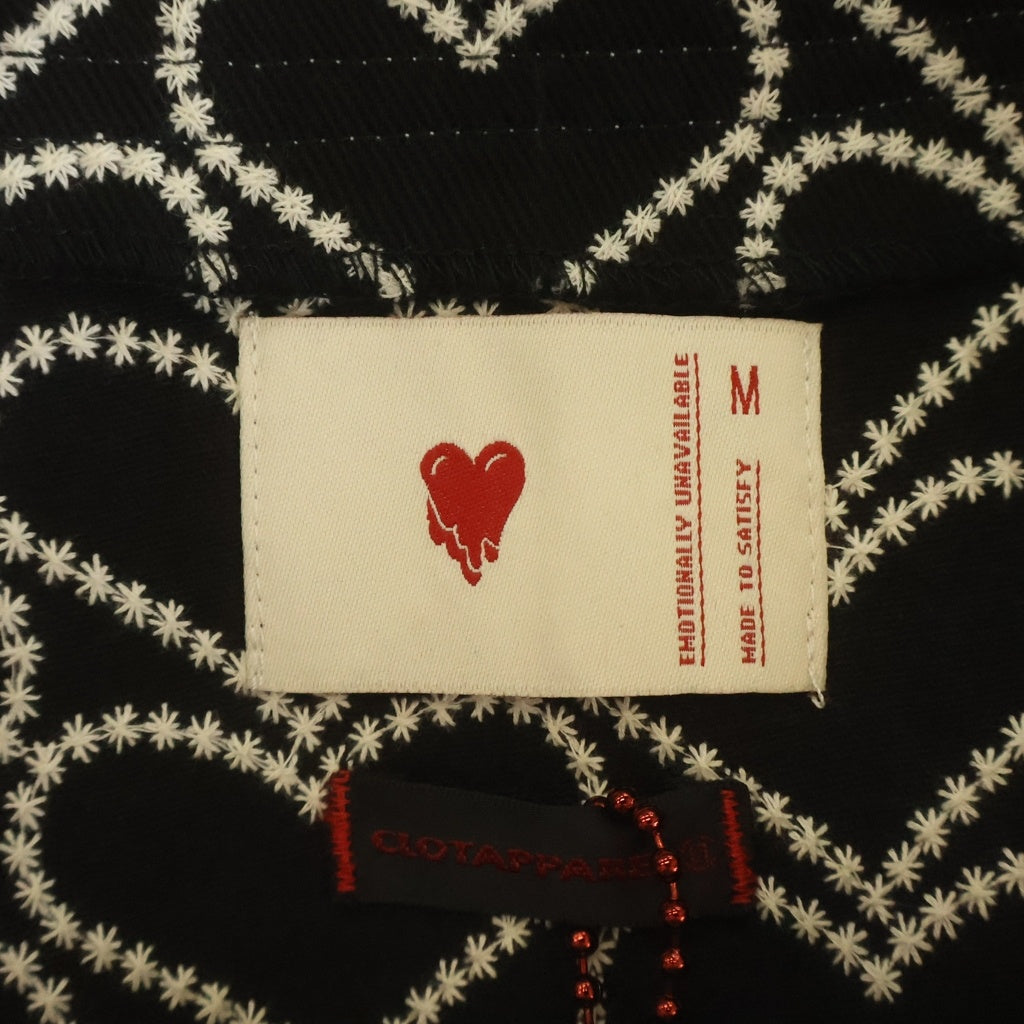 NO BRAND(ノーブランド) 【CLOT×Emotionally Unavailable クロット×エモーショナリー アンアベイラブル】23SS BASEBALL SHIRT ハート総柄 ベースボール半袖Tシャツ CL-S23-0000-139