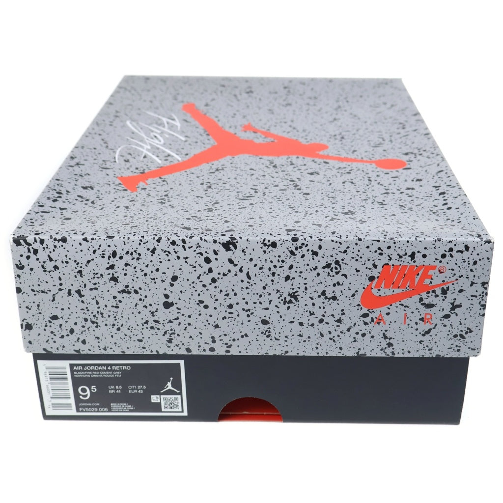 NIKE(ナイキ) AIR JORDAN 4 RETRO Bred Reimagined FV5029-006 エアジョーダン4レトロブレッドリイマジンド ローカットスニーカー ブラック US9.5/27.5cm