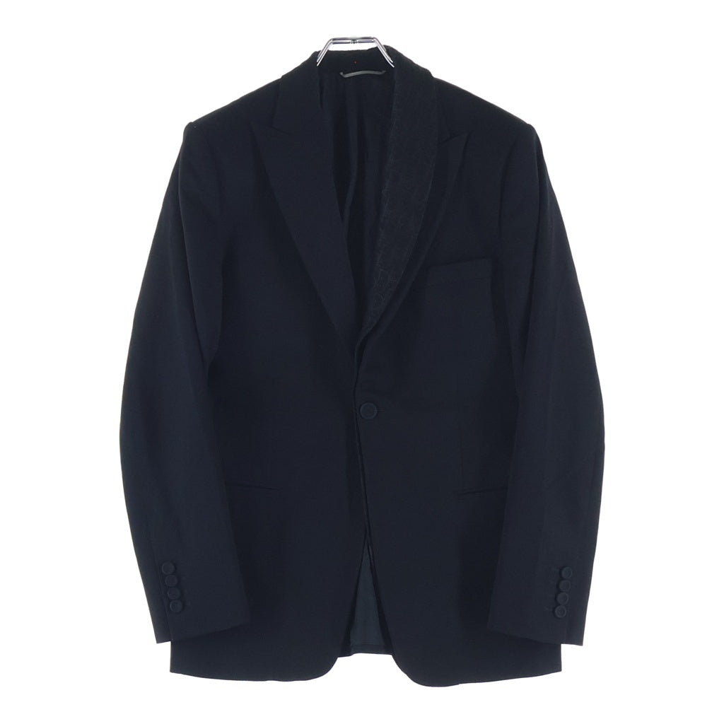Christian Dior(クリスチャンディオール) 21SS ラペルオブリーク切替1B テーラードジャケット ブラック 033C228B4739