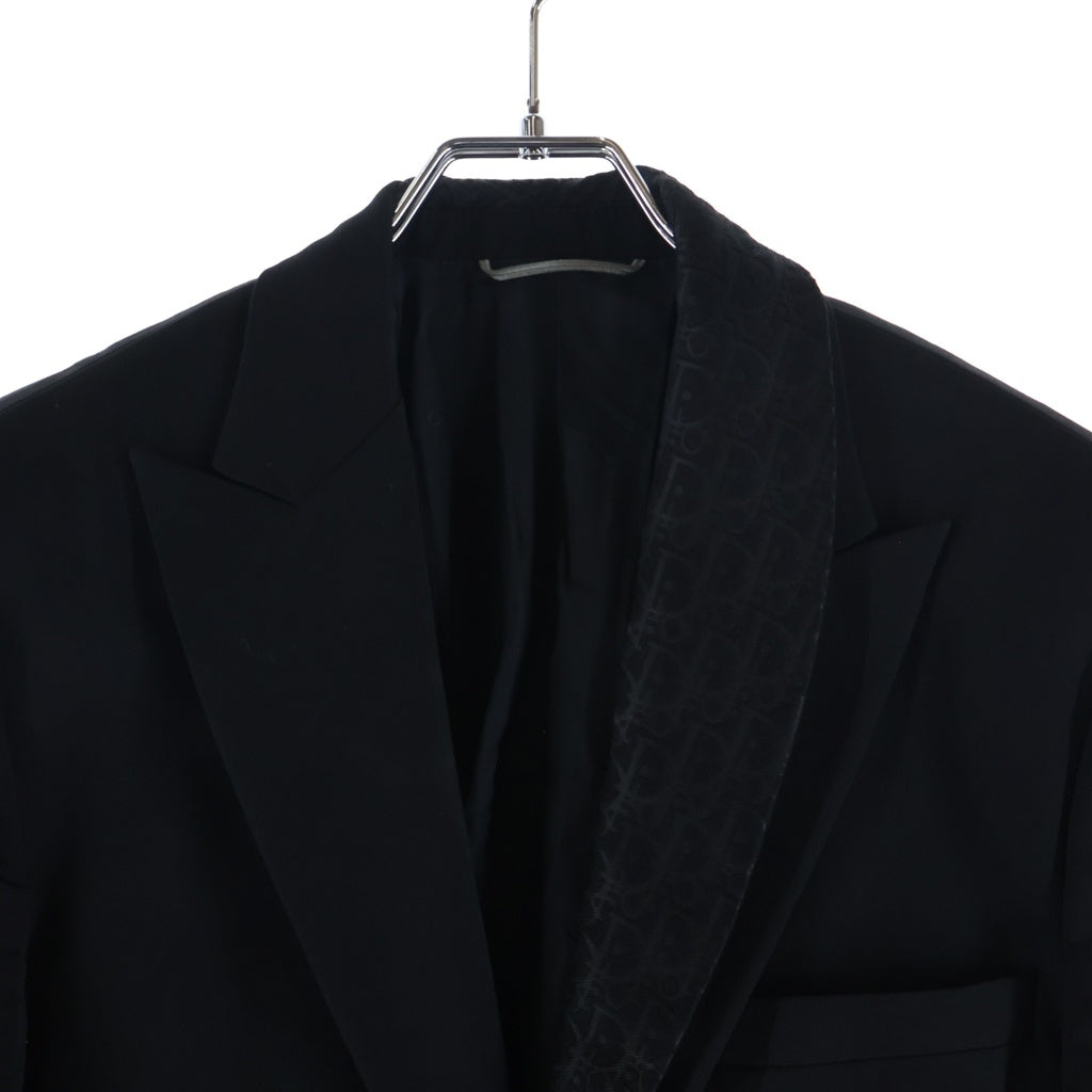 Christian Dior(クリスチャンディオール) 21SS ラペルオブリーク切替1B テーラードジャケット ブラック 033C228B4739