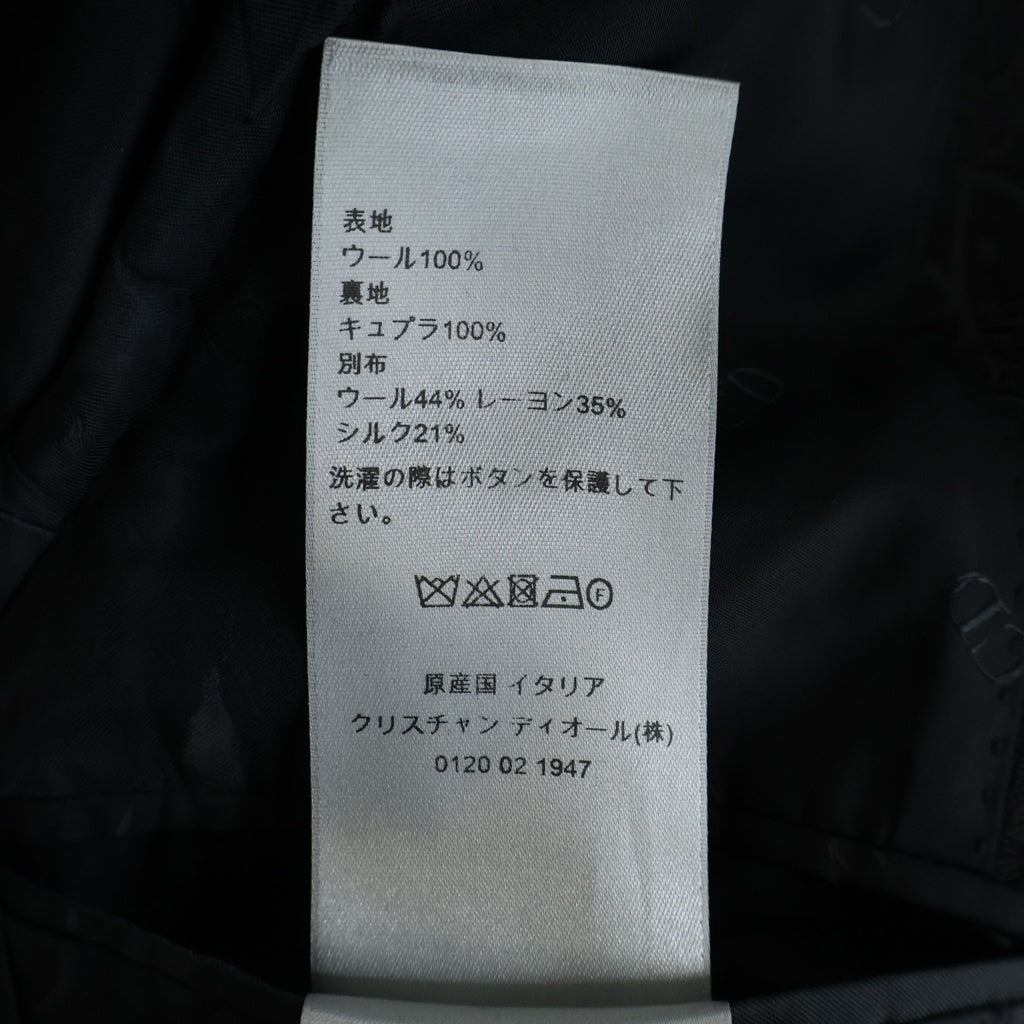Christian Dior(クリスチャンディオール) 21SS ラペルオブリーク切替1B テーラードジャケット ブラック 033C228B4739