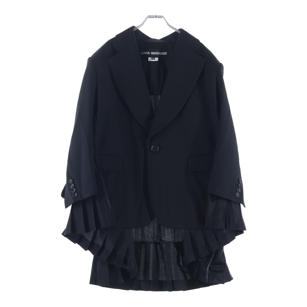 JUNYA WATANABE COMME des GARCONS(ジュンヤワタナベ コムデギャルソン) 23AW プリーツ ドッキング ケープ ジャケット ブラック