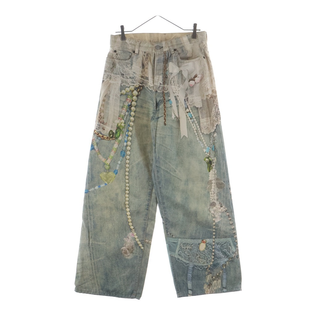 Acne Studios(アクネ ストゥディオズ) ストゥディオズ プリント ルーズフィットジーンズ デニムパンツ インディゴ FN-UX-TROU000047