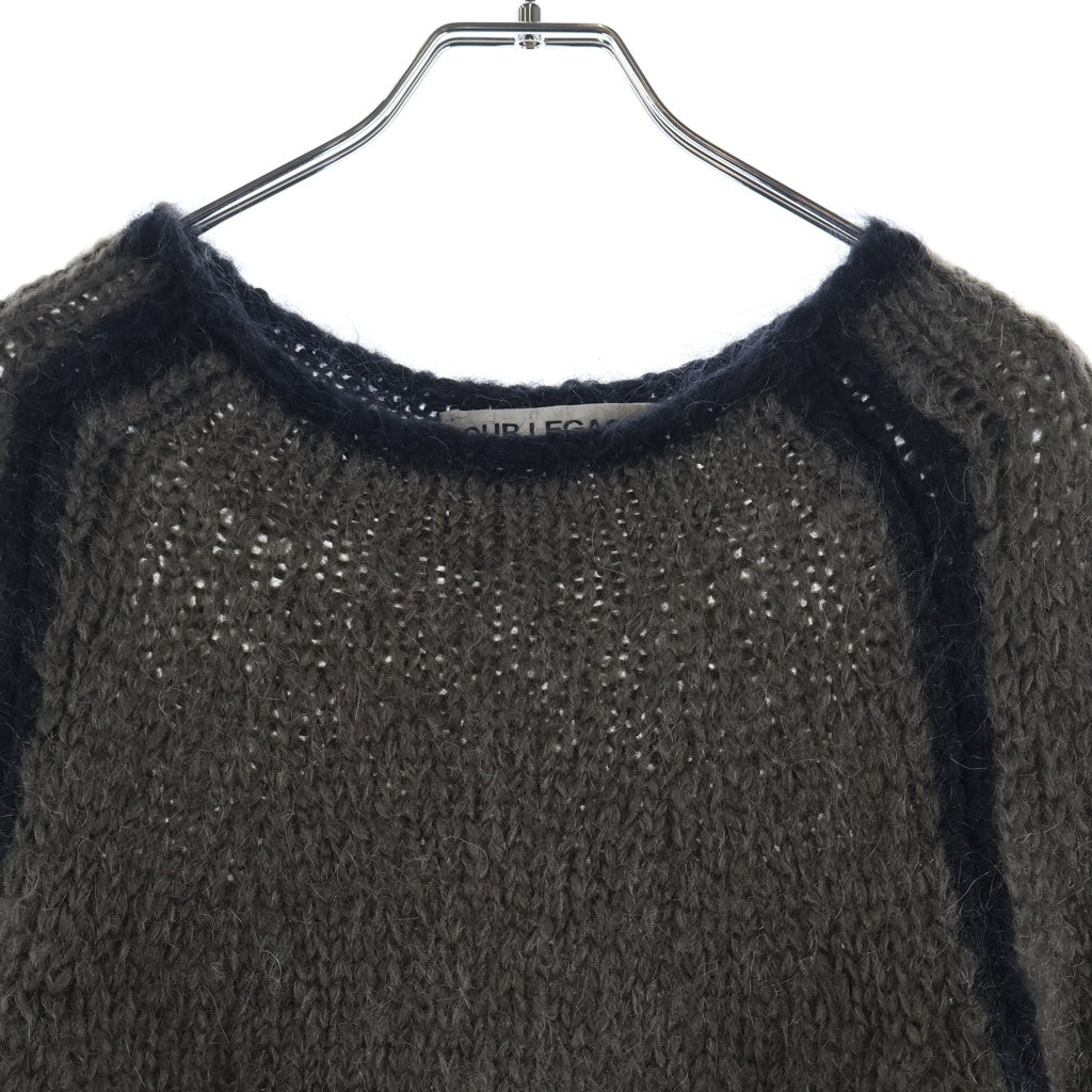 OUR LEGACY(アワーレガシー) Steel Mohair Rider スチールモヘア ライダー コントラストトリム ラウンドネック セーター ブラウン M4253RS