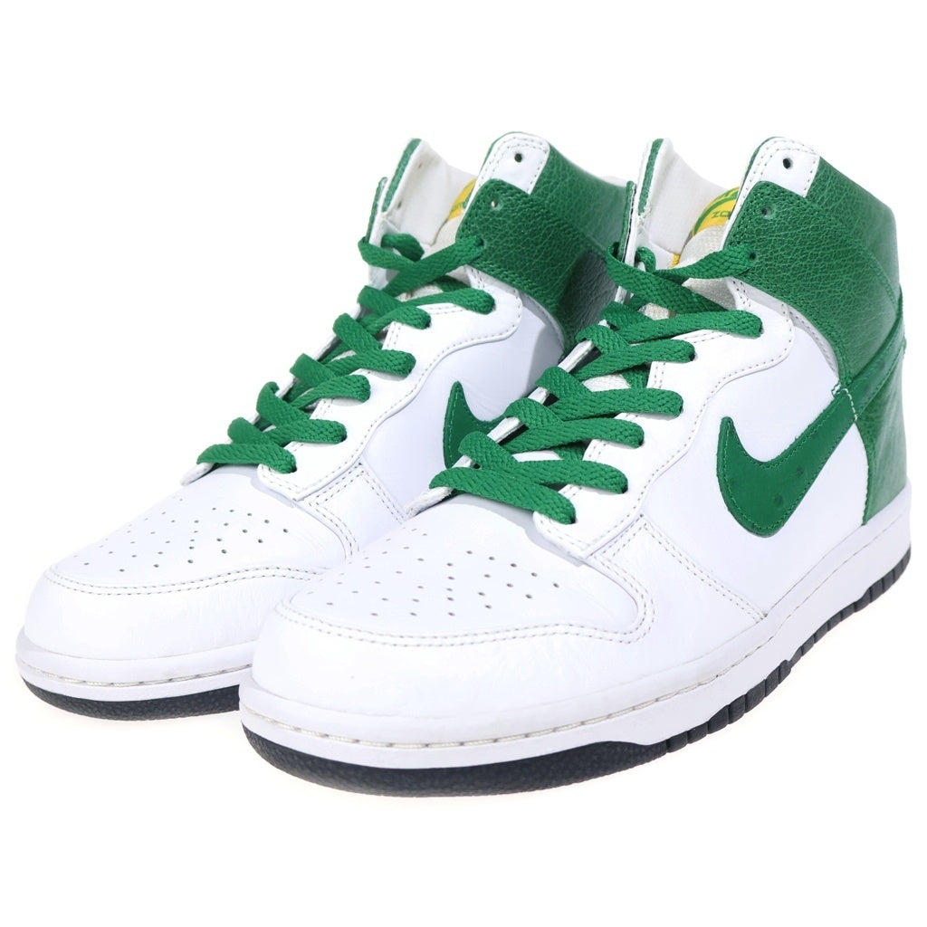 NIKE(ナイキ) Dunk High Premium 317891-131 ダンクハイプレミアム レザー ハイカットスニーカー シューズ US9.5/27.5cm ホワイト/グリーン