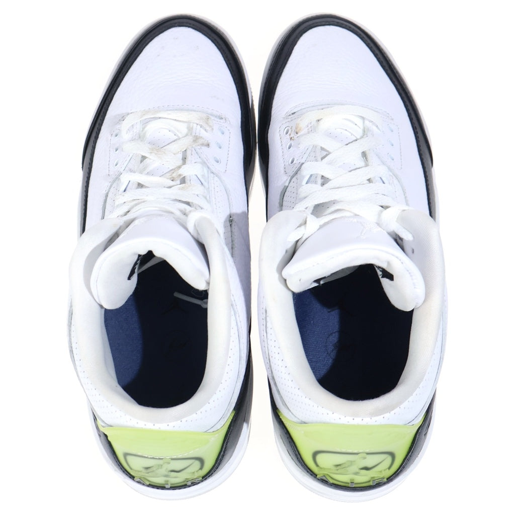 NIKE(ナイキ) ×FRAGMENT DESIGN AIR JORDAN 3 RETRO SP DA3595-100 フラグメントデザイン エアジョーダン レトロ ミッドカットスニーカー ホワイト/ブラック US9.5/27.5cm