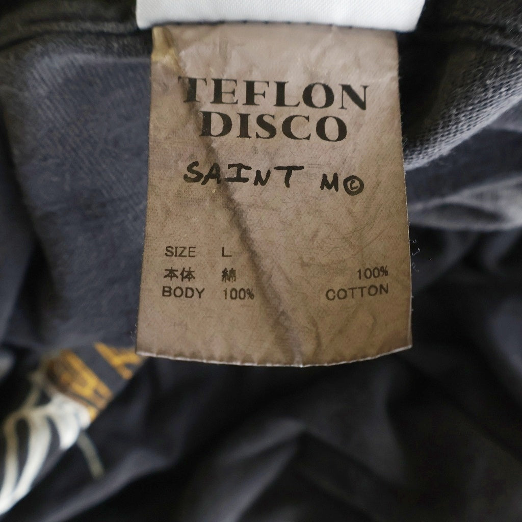 SAINT MICHAEL(セントマイケル) 25SS ×TEFLON DISCO テフロン・ディスコ INSANITY ML LS TEE テフロン・ディスコ ダメージ加工 プリント長袖Tシャツ カットソー グレー SM-HR8-0000-C41