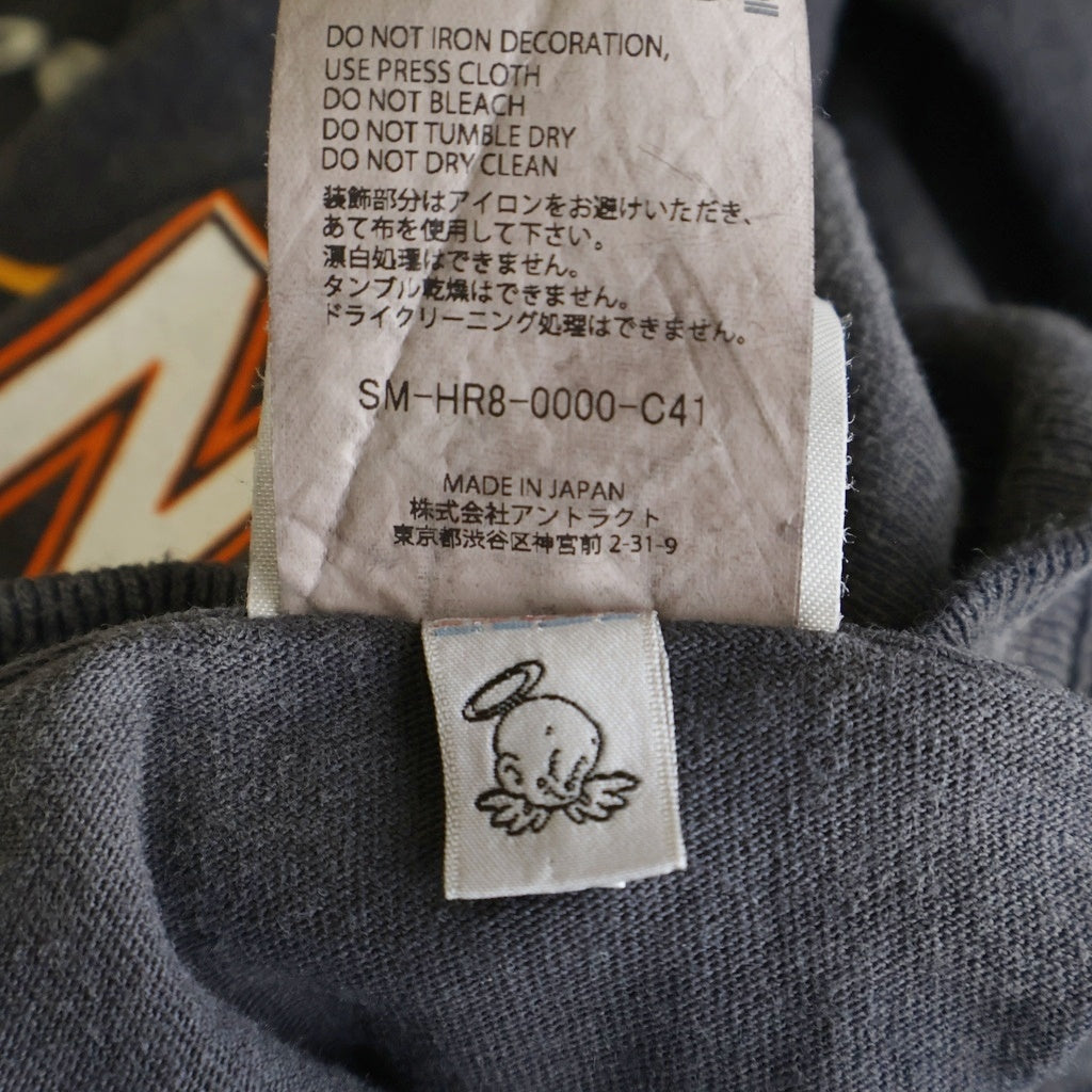 SAINT MICHAEL(セントマイケル) 25SS ×TEFLON DISCO テフロン・ディスコ INSANITY ML LS TEE テフロン・ディスコ ダメージ加工 プリント長袖Tシャツ カットソー グレー SM-HR8-0000-C41