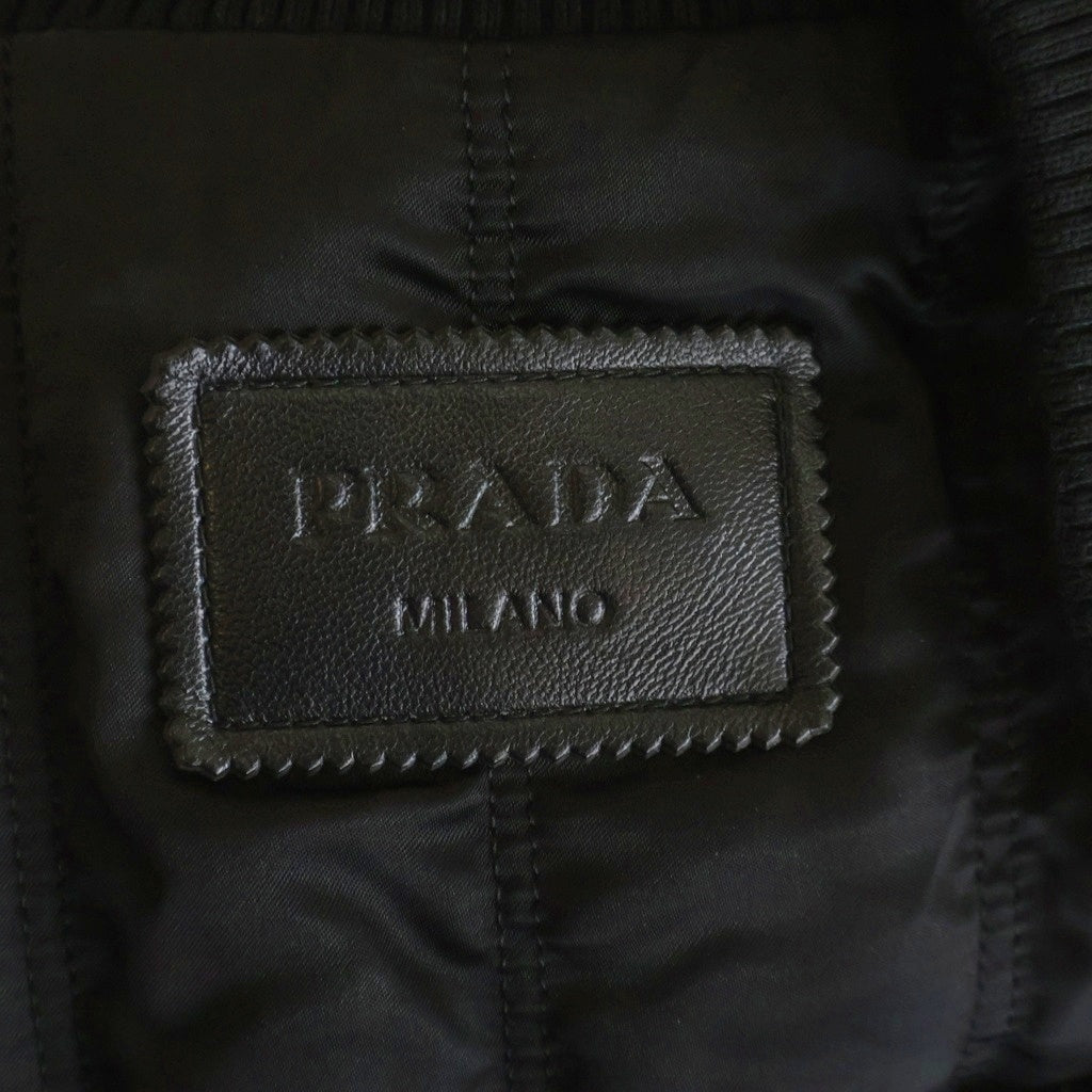 PRADA(プラダ) FROM THE RUNWAY パッチ付 レザー ボンバージャケット 58A190 S000 15Y0 ブラック/イエロー