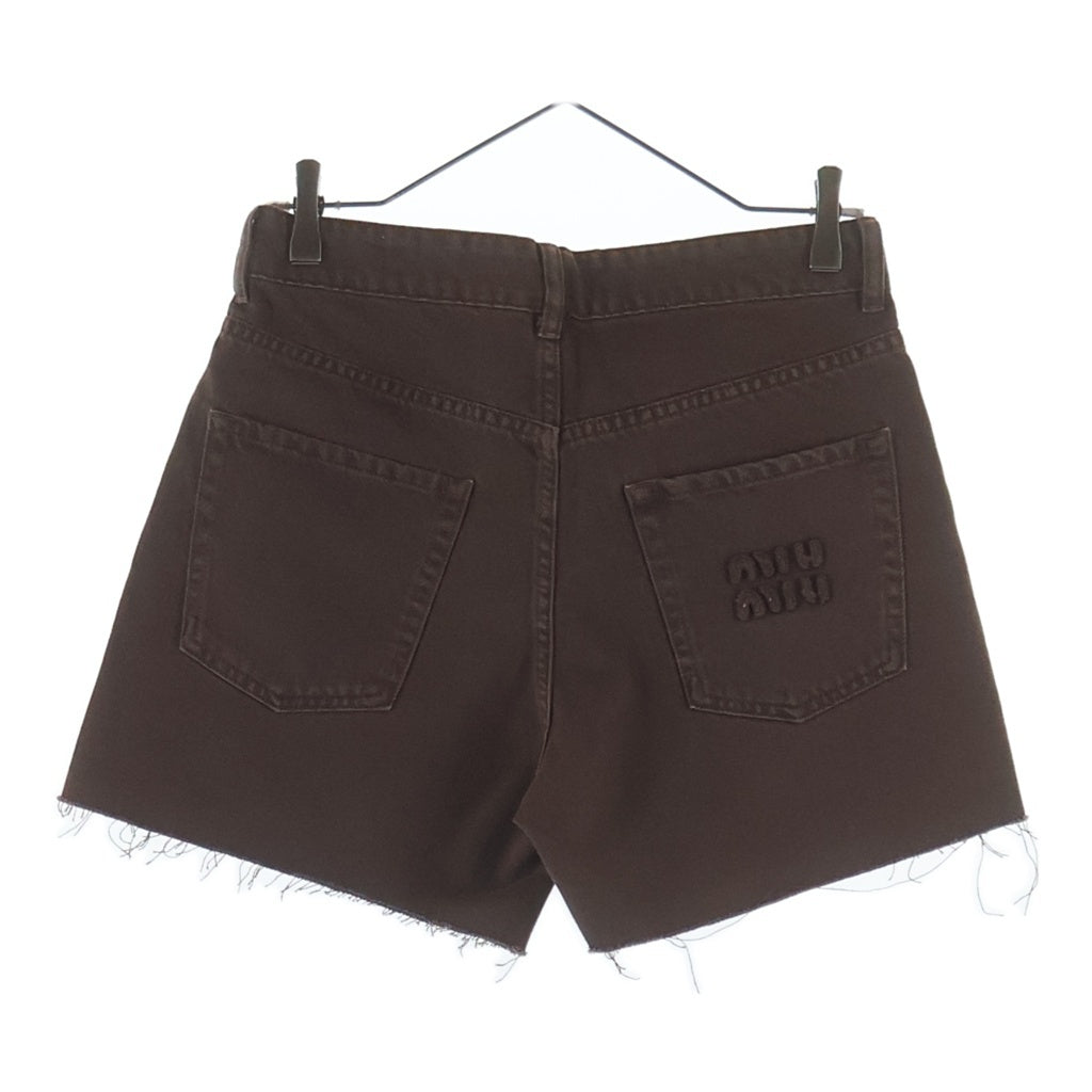 miumiu(ミュウミュウ) カットオフ バミュダデニムショーツ ショートデニムパンツ ブラウン GWP553 S000 レディース