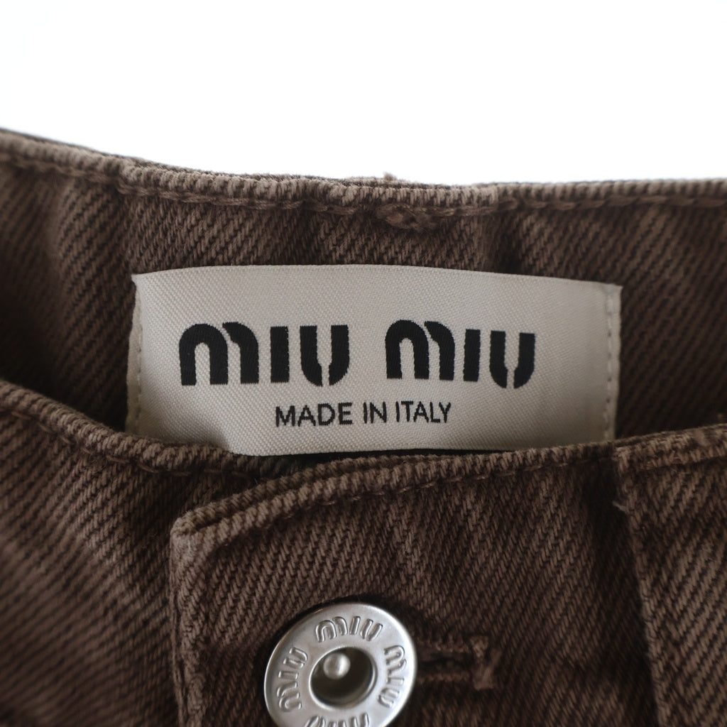 miumiu(ミュウミュウ) カットオフ バミュダデニムショーツ ショートデニムパンツ ブラウン GWP553 S000 レディース