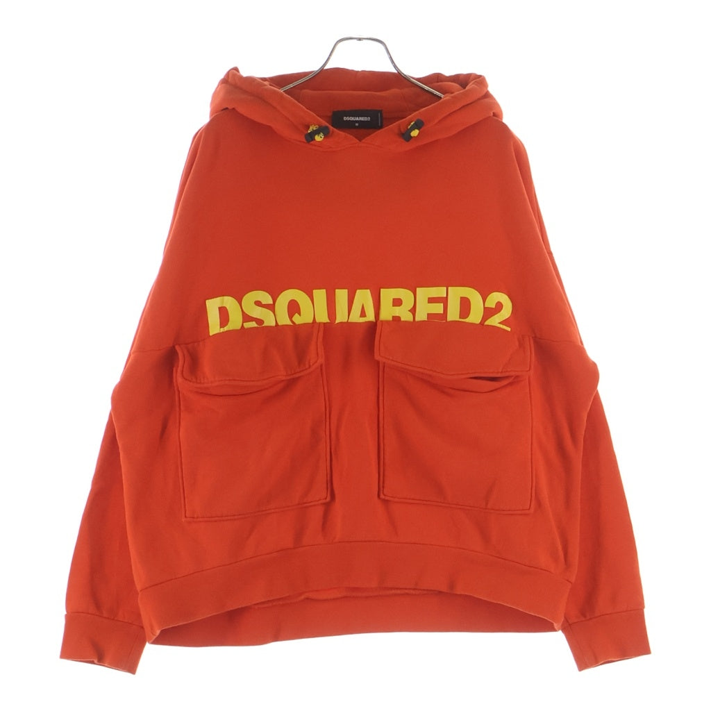 DSQUARED2(ディースクエアード) Arctic Pocket Ski Hoodie アークティックポケットスキーフーディー プルオーバーパーカー オレンジ 571GU0536 S25516