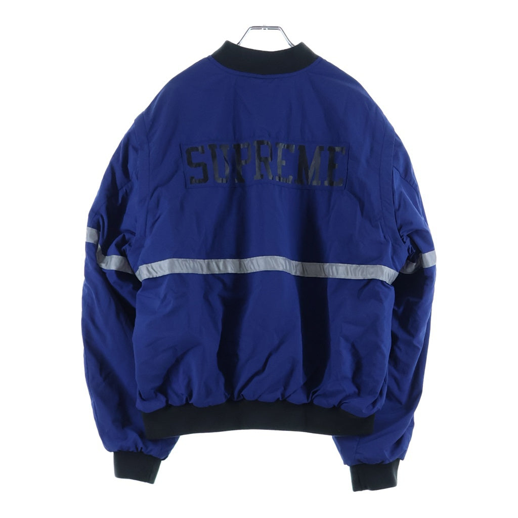 SUPREME(シュプリーム) 26SS Zip-Off Sleeve Reflective Stripe Jacket ジップオフ スリーブ リフレクティブ ストライプ ジャケット ブルー