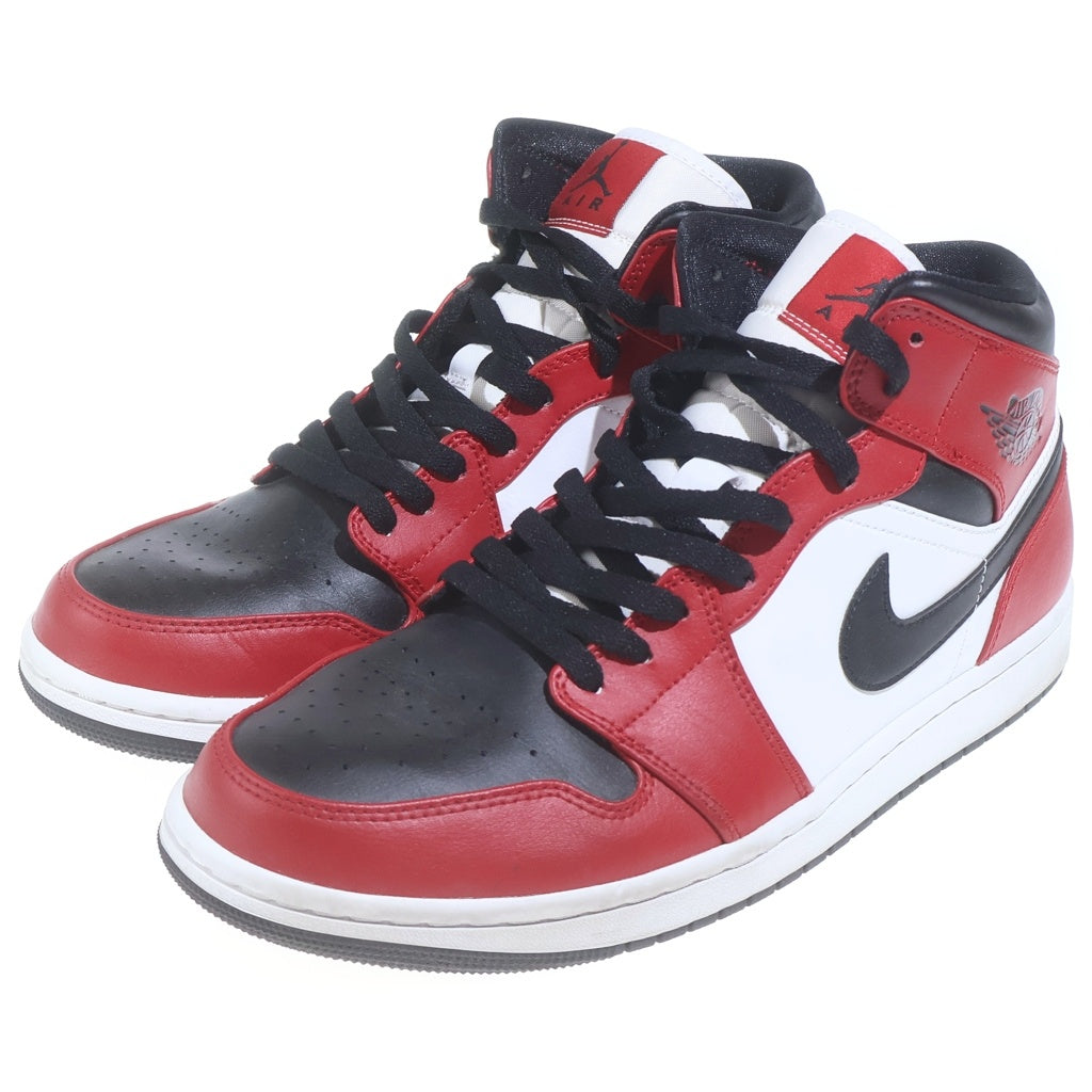 NIKE(ナイキ) AIR JORDAN 1 MID CHICAGO BLACK TOE 554724-069 エアジョーダン1 シカゴ ブラック トゥ ミッドカットスニーカー ブラック/レッド US10.5/28.5cm