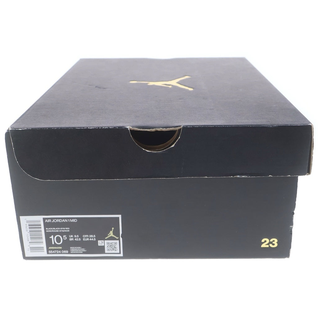 NIKE(ナイキ) AIR JORDAN 1 MID CHICAGO BLACK TOE 554724-069 エアジョーダン1 シカゴ ブラック トゥ ミッドカットスニーカー ブラック/レッド US10.5/28.5cm