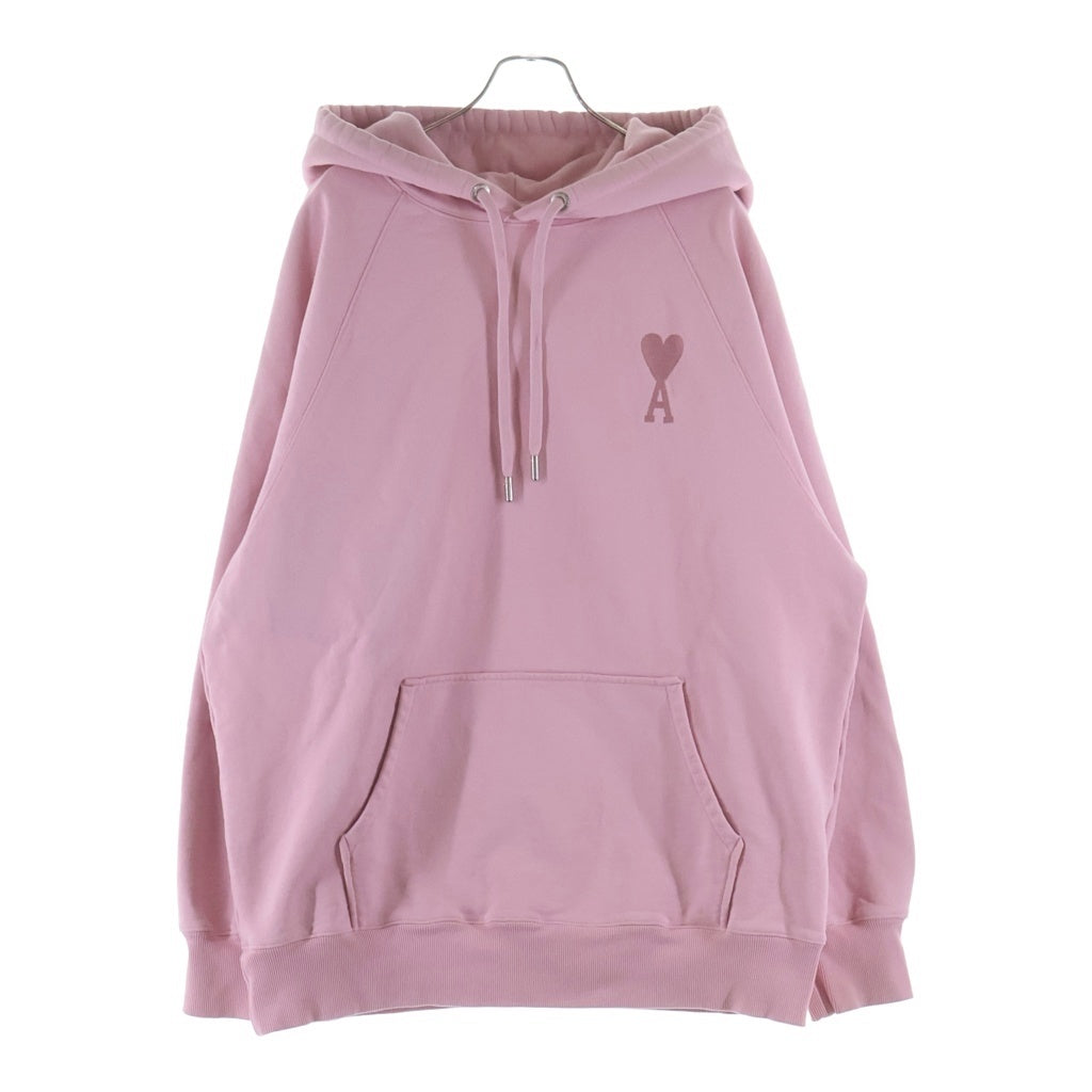 ami paris(アミパリス) Hoodie ハートロゴ刺繍 プルオーバースウェットパーカー フーディー ピンク E22USW202.747