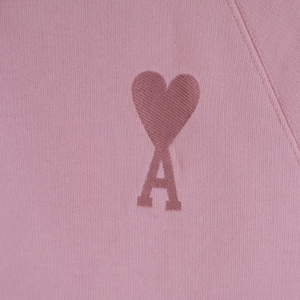 ami paris(アミパリス) Hoodie ハートロゴ刺繍 プルオーバースウェットパーカー フーディー ピンク E22USW202.747