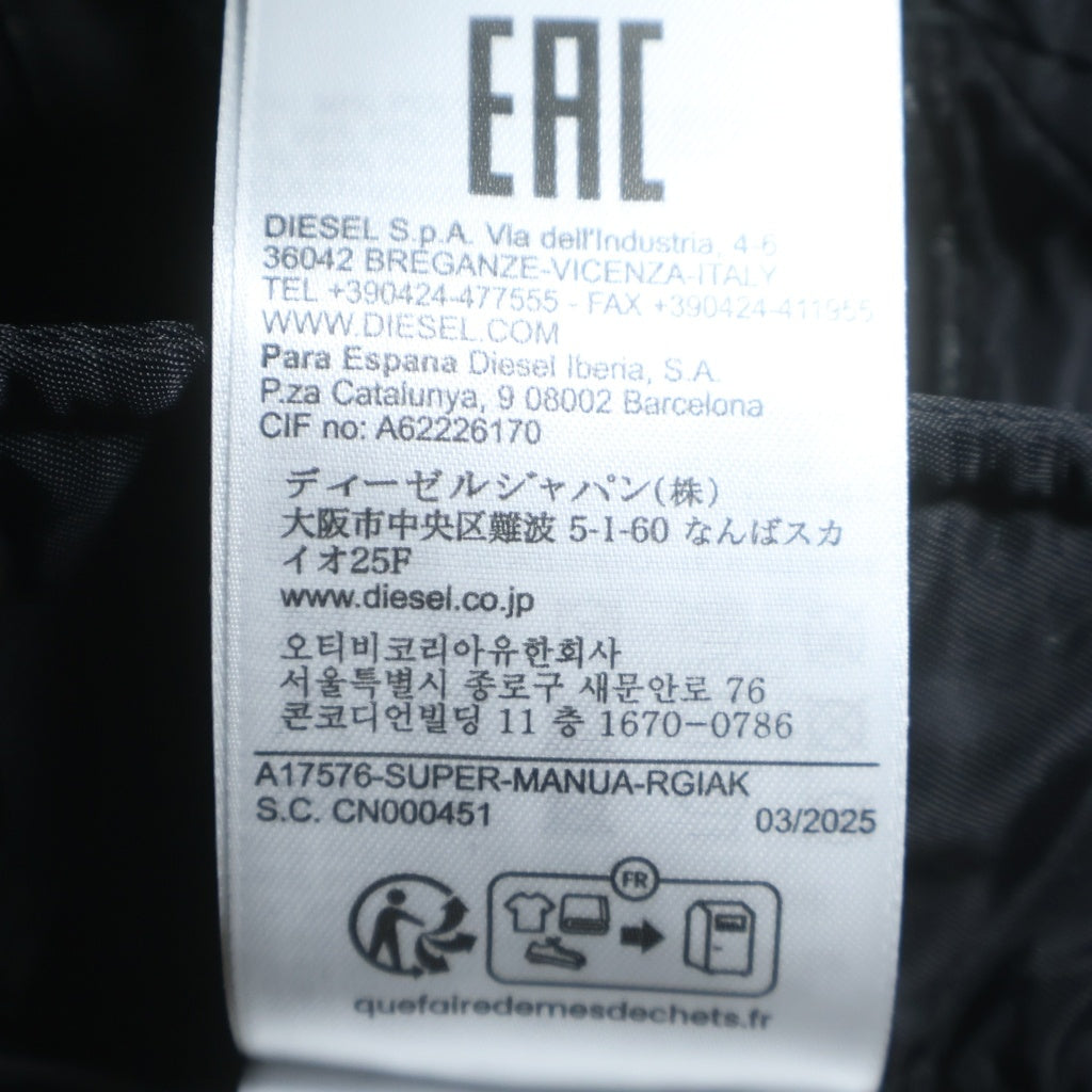 DIESEL(ディーゼル) 24AW SUPER-MANUA ワッペンボンバージャケット ジップアップブルゾン ブラック A17576